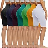 TNNZEET 7 Pack Biker Shorts for Women - 5''/8''/3'' High Waisted Workout Tummy Control Spandex Gym Shorts for Yoga Athletic