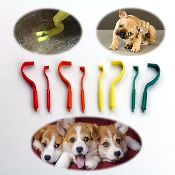 Sage Square Anti Tick/Lice/Flea/Mite Remover/Picker/Tweezer for Healthy Care of Puppies/Dog/Cat/Kitten (Random)