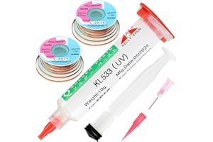 KELLYSHUN KL-533 Liquid Flux,10CC No Clean Soldering Flux & Solder Wick,Soldering Flux for Electronics Soldering Rosin Flux P