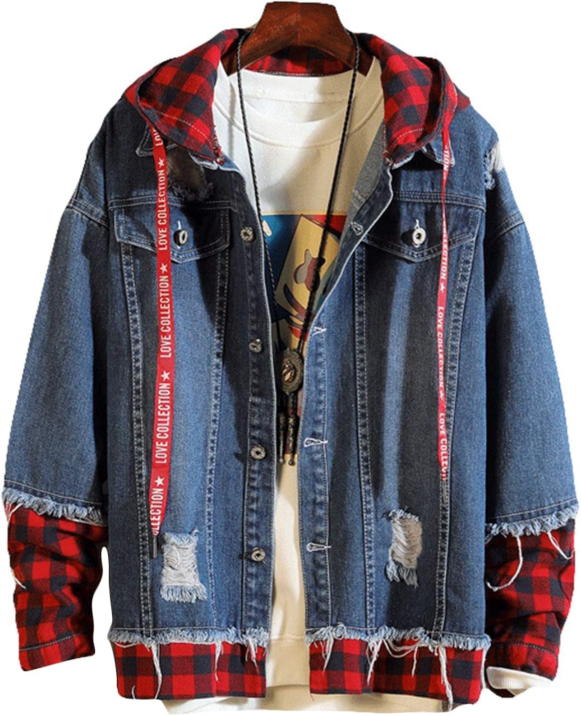 plaid denim jacket mens