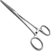 WAJEES Mosquito Hemostat Forceps Tweezers 5" Straight Hemostat Clamps, Fishing Forceps Locking Small Forceps Stainless Steel Hemostats Surgical Clamps Hemostats for Nurses, Fishing Hemostats Straight