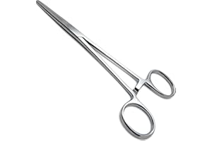 WAJEES Mosquito Hemostat Forceps Tweezers 5" Straight Hemostat Clamps, Fishing Forceps Locking Small Forceps Stainless Steel Hemostats Surgical Clamps Hemostats for Nurses, Fishing Hemostats Straight