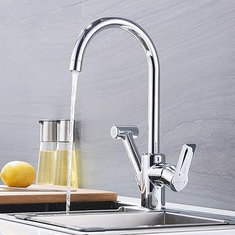 Sagetta Hoher Auslauf Küchenarmatur Ausziehbar Wasserhahn Küche mit Brause Mischbatterie Spültischarmatur Spültisch Spülbecke