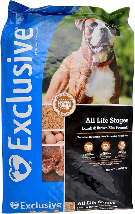 Amazon Com Exclusive Dog Food For All Life Stages Lamb And Brown Rice Recipe Nutritionally Complete 30 Pound 30 Lb Bag Pet Supplies
