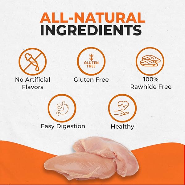 CANINE NATURALS CHICKEN RECIPE CHEW – RAWHIDE FREE DOG TREATS – MADE FROM USA RAISED CHICKEN – ALL-NATURAL AND EASILY DIGESTIBLE – 40 PACK OF 5 INCH STICK CHEWS