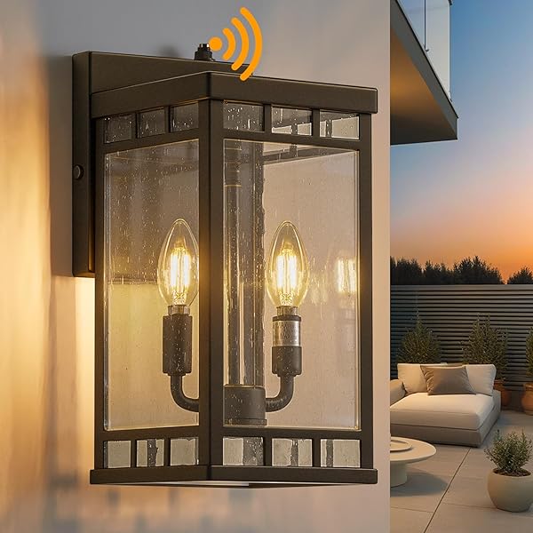 13.5” DUSK TO DAWN SENSOR OUTDOOR WALL LIGHTS...