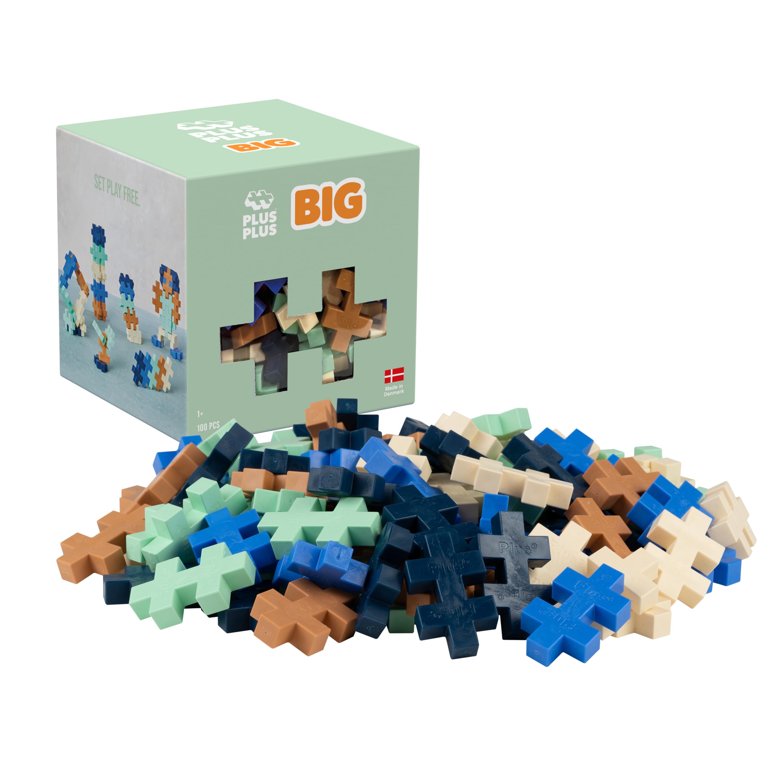 PLUS PLUS Building Blocks Toy - 100 Large Durable Pieces - Kids Construction Toys, Creative Learning Resources and STEM Play for Home and Travel - Toys For 1 Year Old Boys and Girls - Breeze
