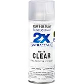 Rust-Oleum Painter's Touch 2X Ultra Cover Spray Paint, Matte Clear | Indoor and Outdoor Surfaces (Metal, Wood, Plastic), Fast Dry, Durable, Sprays from Any Angle, Comfort Tip, Oil Based