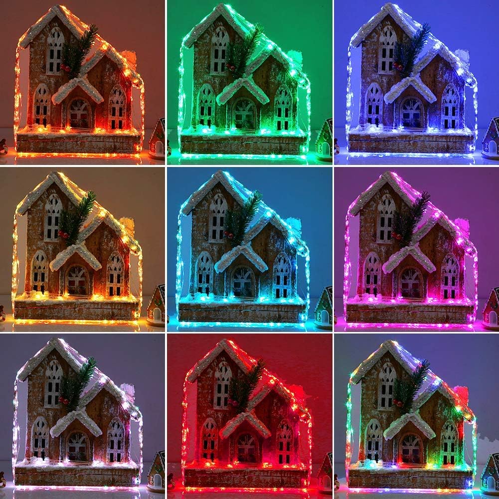 Ollny Fairy Lights Color Changing 200 LED 66 FT RGB Copper Wire multicolor Fairy Lights USB Powered with 10 Colors 64 Functions Remote&Timer String Lights for Indoor Outdoor Decoration Party Christmas: Home Improvement
