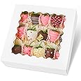 Kucoele 20 PCS Pie Boxes, 9 x 9 x 2.5 Inches Bakery Boxes with Window, Auto-Popup Cookie Boxes White Treat Boxes for Chocolate Strawberries, Pastries, Muffins, Donuts