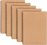 Yafe 5 Packs A4 Spiral Notebook 60 Sheets 120 Pages Kraft Cover Wirebound view 1