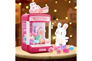 joykey Claw Machine for Kids, Mini Claw Machine,Rabbit Claw Machine Toy, Machine with Little Toys, Arcade Games Machines, Adjustable Sound and Music