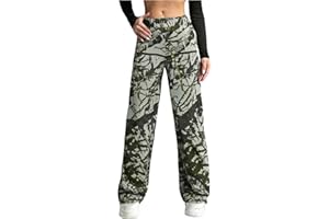 Floerns Girl's Camouflage Baggy Wide Leg Hunting Pants Drawstring Camo Pant