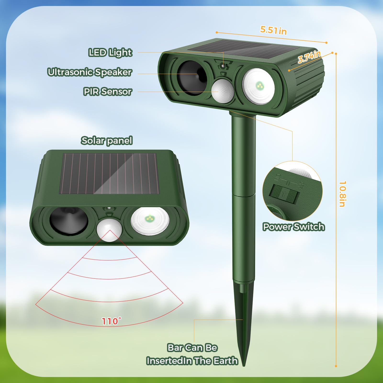 Photo 1 of Keep Rodent Chipmunk Away Motion Detection with Flash Light for Yard Garden Lawn