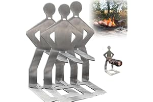 4Pcs Funny BBQ Hot Dog Holders, Reusable Stainless Steel Sausage Roaster Man Shape Stand Sticks, Portable Hotdog and Sausage 
