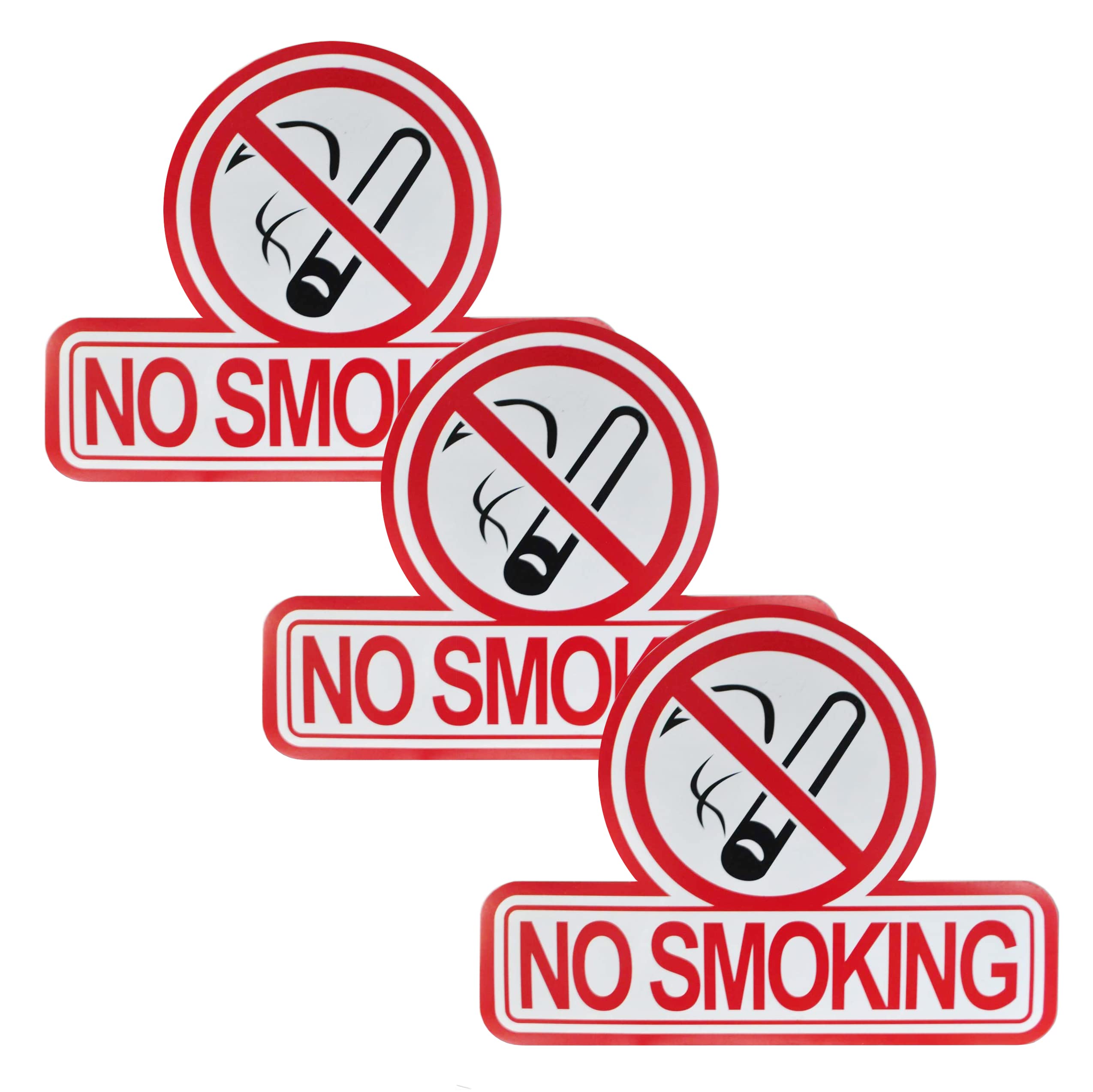 3 x No Smoking Sticker Wall Decal Red and White High Contrast Shop Safety Door Sign