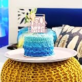 Pargleev Rose Gold Glittery 50th Birthday Cake Topper with Stars view 3