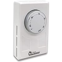 Dr. Infrared Heater DR-001 Wall Thermostat 4 Wires Single or Double Poles 120-277V 3360-7756W, White.