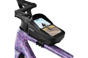 VULKIT Quick Release Bike Frame Bag, Ultra Lightweight Waterproof Bicycle top Tube Bag with Touch Screen, Bike Phone Mount, C