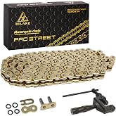 HILAKE 520 Motorcycle Chain 120 Links O-Ring with Connecting Master Link and Chain Breaker Heavy Duty Drive Chain for Motorcycle Bicycle Go Kart Mini Trail Bike