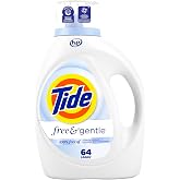 Tide Free &amp; Gentle Liquid Laundry Detergent, 64 Loads, 84 fl oz, Tide Laundry Detergent, Clean Laundry Detergent