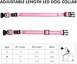 MASBRILL Light Up Collar Rechargeable LED Dog Collar Pink 3 Modes Small Large view 6