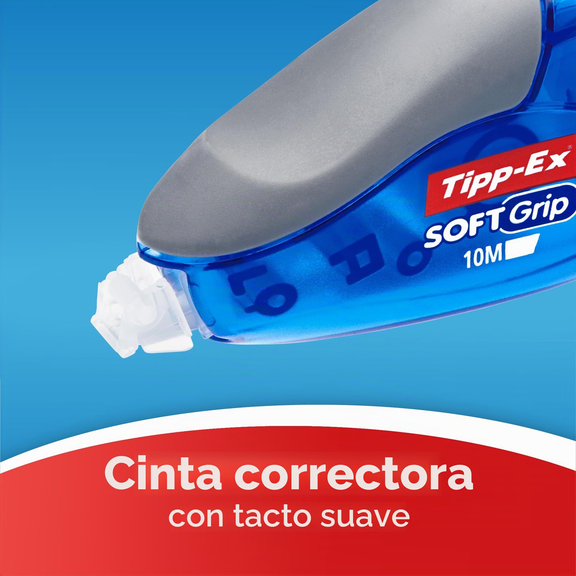 Soft Grip - Corrector líquido tipo bolígrafo Azul, paquete de 10 unidades