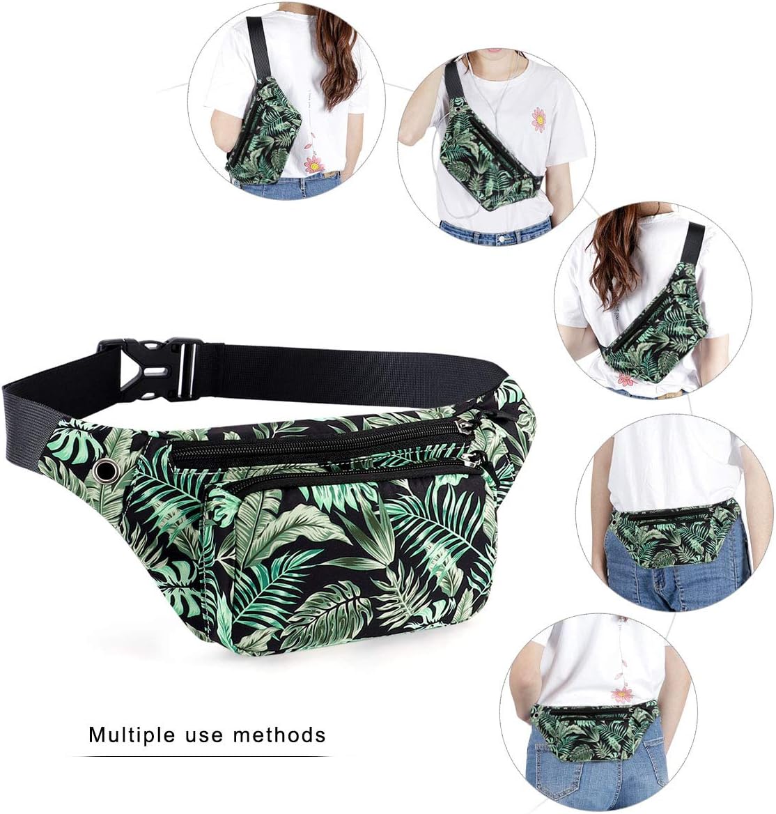 HAWEE Sport Waist Bag Fanny Pack Unisex Lightweight Bum Bag Waist Pack Fanny Bag Multicolor Running Pouch with Adjustable Belt and Headphone Jack for Men Women Outdoor Travel Hiking Jogging Cycling - Image 4