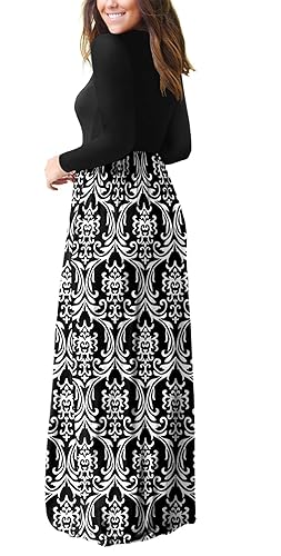 VIISHOW Women's Boutique Long Sleeve Simple Long Dresses with