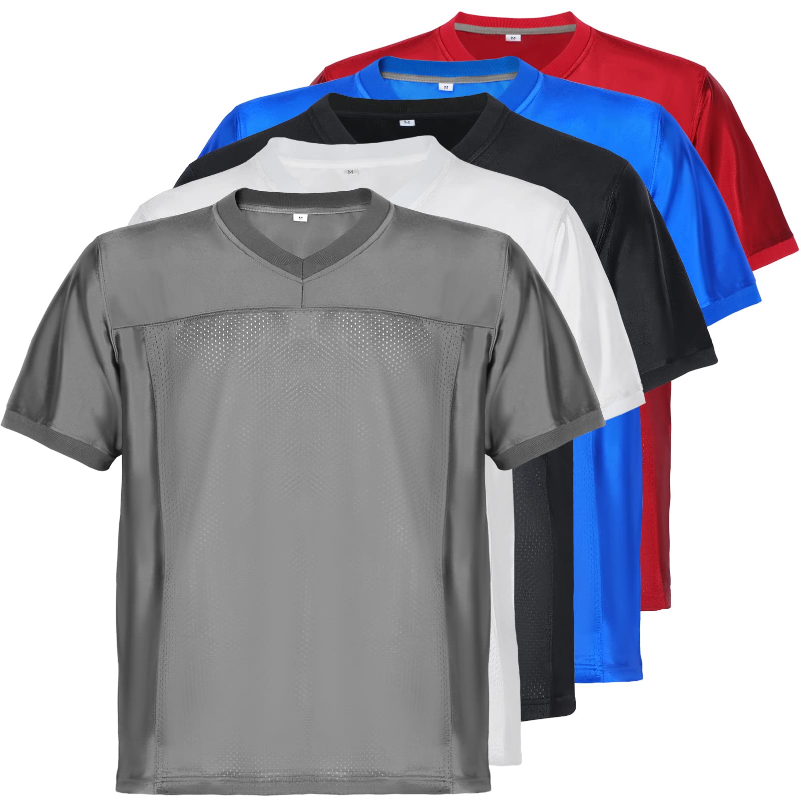 Aumudle Men Blank Plain Football Jersey Practice