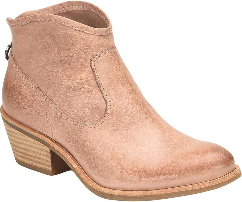 Sofft Womens Aisley Leather Distressed Ankle Boots Pink 11 Medium (B,M