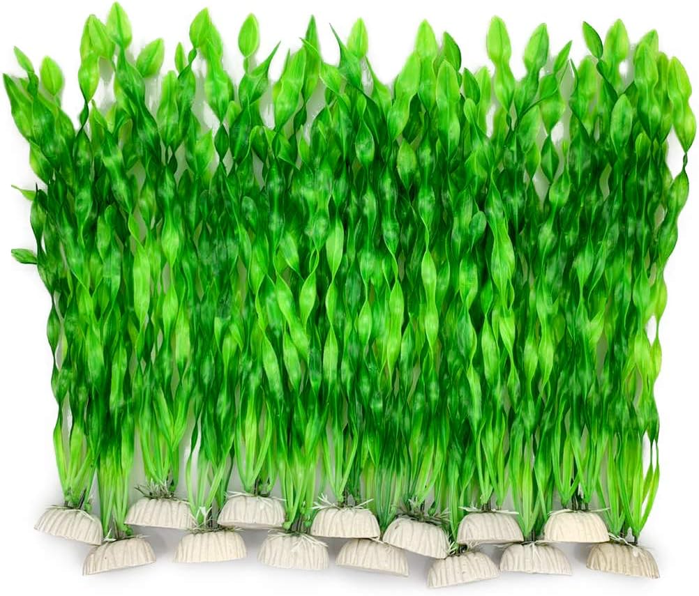 BEGONDIS 14 Pcs Artificial Green Seaweed Water