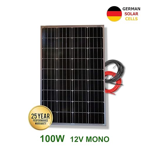 VIASOLAR Panel Solar monocristalino 100W 12V células alemanas ...