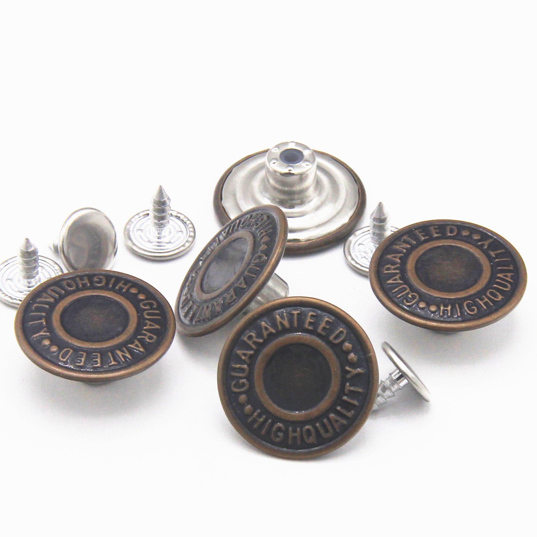 Enosea 20mm Replacement Jean Buttons 12 Sets Combo Copper Tack Buttons