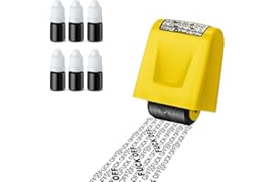 JXINLODGEG Fuck Off Letters - Identity Theft Protection Roller Stamp Set, Including 6-Pack Refills - Confidential Roller Stamp, Anti Theft, Privacy & Security Stamp, Designed for ID Blackout Security