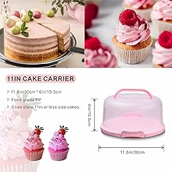 SETLUX 10in Plastic Cake Carrier with Handle, Round