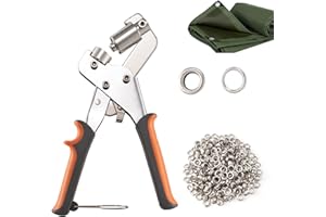 MEGARTE Grommet Tool Kit Eyelet Kit - Grommet Punch Set Including 500pcs 3/8 Inch Grommets for Fabrics, Canvas, Tarpaulin, and More - Eyelets and Grommets Punch Plier Kit - Ideal for DIY Projects and Repairs