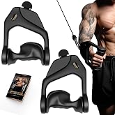 MOST GRIP Cable Machine Handles for LAT Pulldown, Gym Handles for Cables | 360&deg; Rotating Ergonomic Non-Slip D Handle Cable Attachment with Capacity Up to 600LBS