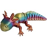 Axolotl Articulated 3D Printed Fidget Toy Design by MatMire Makes (Small, Normal Smile, Silk/Gloss Rainbow)