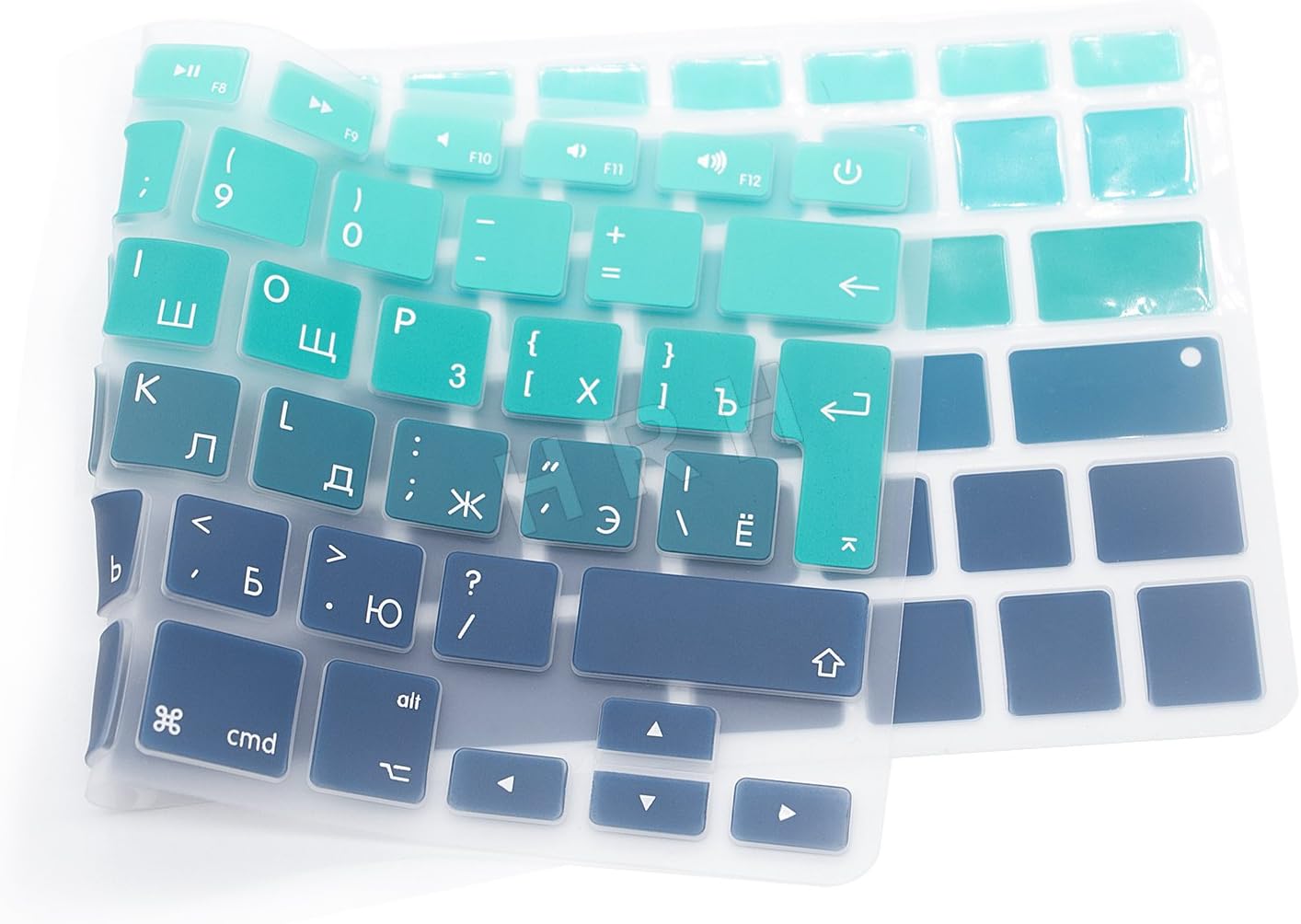 MMDW EU/UK Russian Language Keyboard Cover for Macbook Pro 13 Inch,15 Inch(with or without Retina Display,2015 or Older Version) for Macbook Old Air 13 Inch European/ISO Keyboard Silicone Skin - Image 4