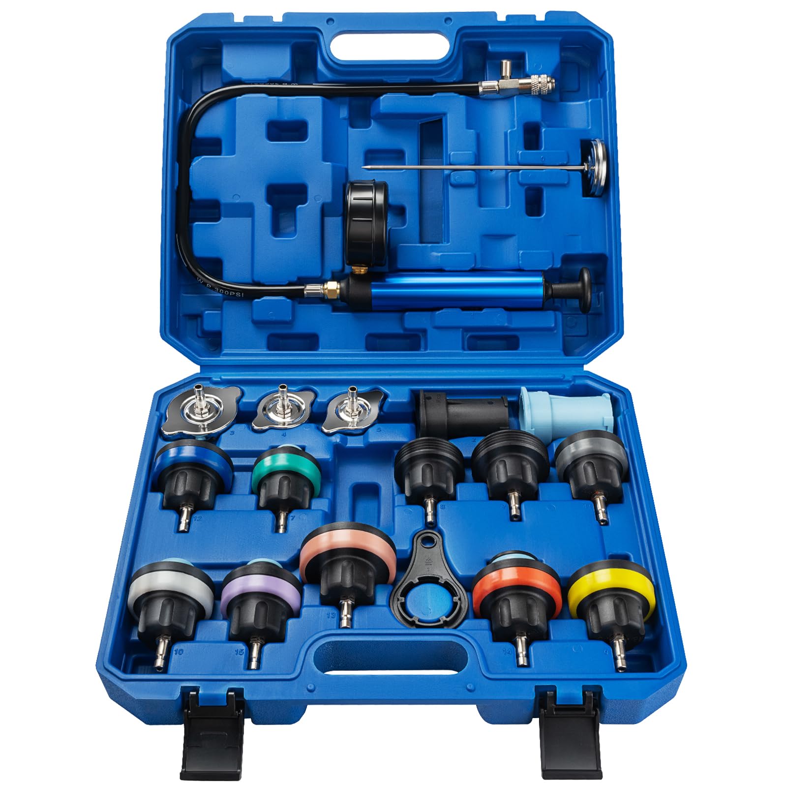 Photo 1 of VTG VOGTEN 18PCS Coolant Pressure Tester Kit,Radiator Pump Pressure Tester Kit for Automotive Cooling System Water Tank Leakage Detection