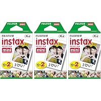 Fujifilm Instax Mini Instant Film (3 Twin Packs, 60 Total Pictures) for Instax Cameras