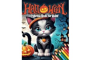 Halloween Coloring Book for Kids: 50 Spooky and Easy Pages with Pumpkins, Funny Witches, Cozy Cats, Haunted Houses, Cute Owls, and More! Kid-Friendly ... All Ages! (Magic Crayons: Color & Discover)