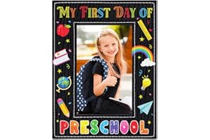 WhatSign First Day Preschool Frame 4x6 - My First Day Picture Frame for Kids Girls Boys Back to School Gifts