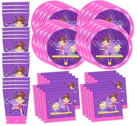 Birthday Tableware Oussirro Party Supplies 50pcs For 6 Kids