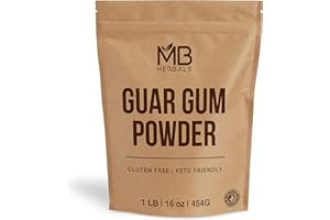 MB Herbals Guar Gum Powder 1 lb / 16 oz (454g) | Gluten Free Thickening Agent for Soups Sauces Curries Ice-Creams