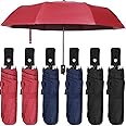 Jexine 6 Pcs Travel Compact Umbrella Automatic Open Close Windproof Small Light Backpack Purse Car Portable Collapsible Umbrella for Rain, Men Women