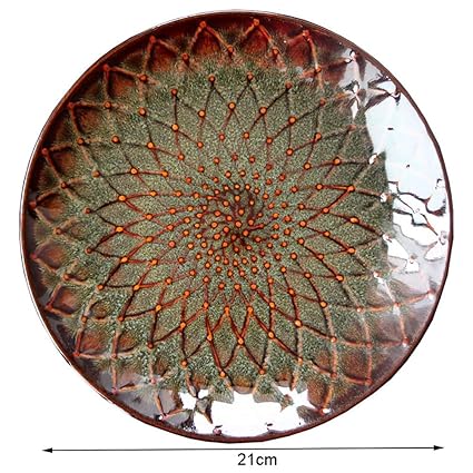 FGSLW Plato de Fruta, cubertería Japonesa de Sushi Retro, Bandeja de cerámica, Plato