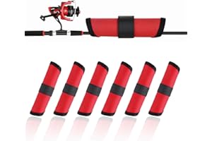 CREZTAIL Fishing Hook Covers, 5.9 Inch Fishing Lure Covers, Lure Shield, Tackle Wraps for Most Fishing Rods，Roll Up Fishing Lure Wraps to Keep Fishermen Fishing Safe for Fishing Rod (Red)