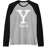 Yale University Classic Y Logo Raglan Baseball Tee